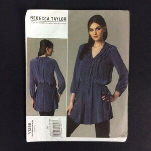 Vogue Rebecca Taylor Sewing Pattern V1255 Womens Tunic Dress With Ruffle XS-M